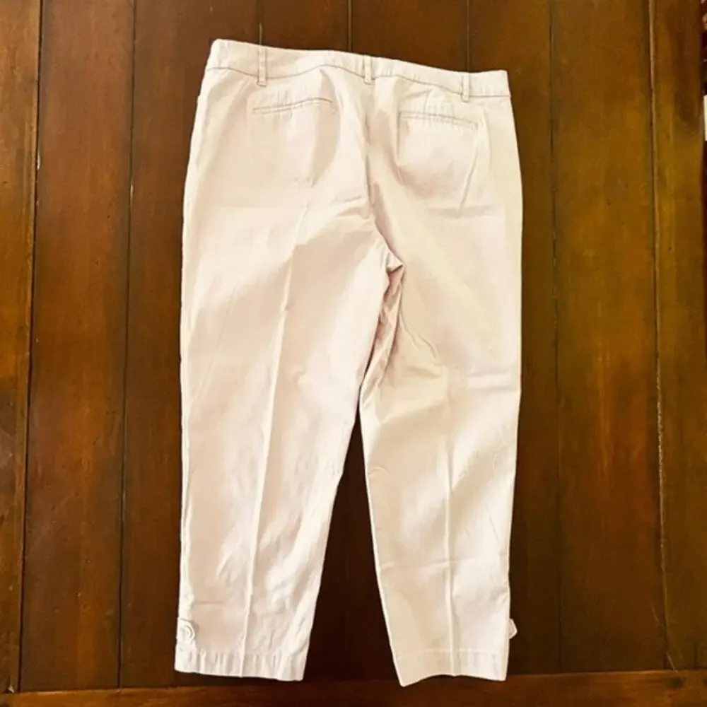Talbots Women’s Size 16 Dusty Pink Perfect Crop Pants Cotton Stretch